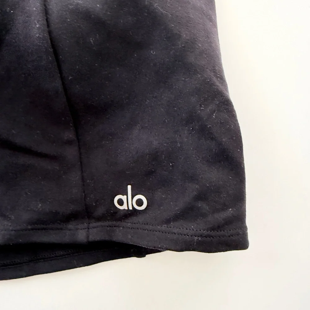NWT Alo Yoga High Waist Good Form Black Mini Skirt with Pocket